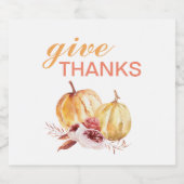 Trendy Oranje & Red Geef Bedankt & pompoen Bier Etiket (Enkel label)