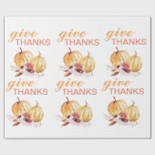 Trendy Oranje & Red Geef Bedankt & pompoen Cadeaupapier (Vlak)