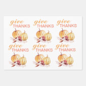 Trendy Oranje & Red Geef Bedankt & pompoen Inpakpapier Vel (Voorkant)