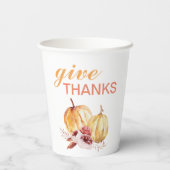 Trendy Oranje & Red Geef Bedankt & pompoen Papieren Bekers (Achterkant)