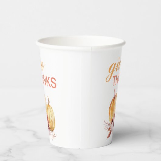 Trendy Oranje & Red Geef Bedankt & pompoen Papieren Bekers (Rechts)