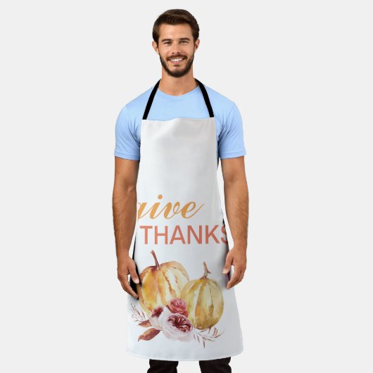 Trendy Oranje & Red Geef Bedankt & pompoen Schort (Gedragen)