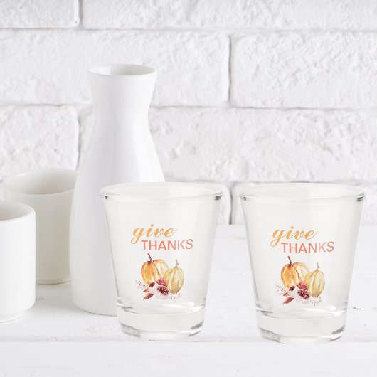 Trendy Oranje & Red Geef Bedankt & pompoen Shot Glas