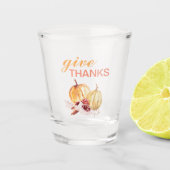 Trendy Oranje & Red Geef Bedankt & pompoen Shot Glas (Voorkant)