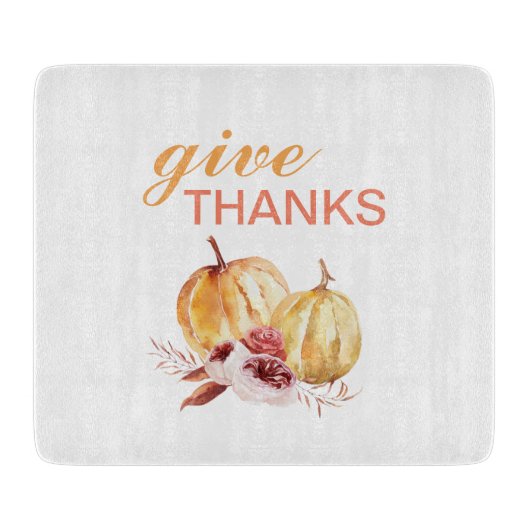 Trendy Oranje & Red Geef Bedankt & pompoen Snijplank (Voorkant)