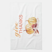 Trendy Oranje & Red Geef Bedankt & pompoen Theedoek (Verticaal)