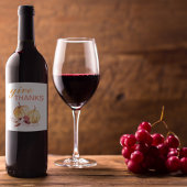 Trendy Oranje & Red Geef Bedankt & pompoen Wijn Etiket