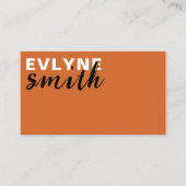 Trendy Oranje squash QR Code Casual Script Visitekaartje (Voorkant)