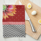 Trendy Oranje ventilator, donkergrijze keukenhandd Theedoek (Quarter Fold)