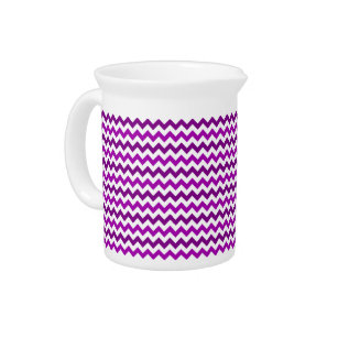 Trendy Orchid Paars Chevron Zigzag Drank Pitcher