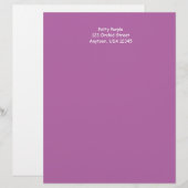 Trendy Orchid Paars Letterhead, Gepersonaliseerd Briefhoofd (Voorkant / Achterkant)