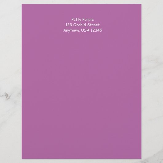Trendy Orchid Paars Letterhead, Gepersonaliseerd Gepersonaliseerd Briefhoofd (Voorkant)