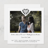 Trendy Ornamental Heart Black Lace Wedding Save The Date (Voorkant / Achterkant)