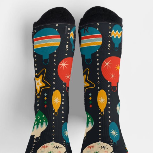 Trendy ornamenten Navy blue praktijkachtergrond Sokken (Top)