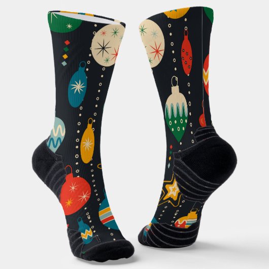 Trendy ornamenten Navy blue praktijkachtergrond Sokken (Gebogen)