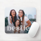 Trendy Overlay Bestie Typografie Foto Muismat (Met muis)