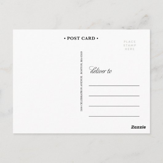 TRENDY OVERLAY | BRUILOFT BEDANKT POST KAART (Achterkant)