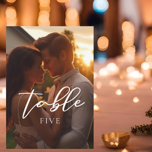 Trendy Paar Foto Trouwtafel Nummer Kaart