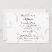 trendy paars Afstuderen foto Uitnodiging (Achterkant)