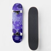 Trendy Paars Blue Flower  Skateboard (Voorkant)