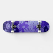 Trendy Paars Blue Flower  Skateboard (Horizontaal)