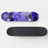 Trendy Paars Blue Flower  Skateboard (Horizontaal)