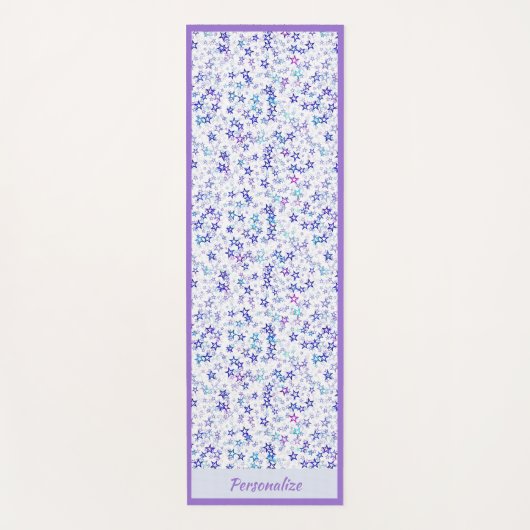 Trendy Paars Blue Star Pattern Zen Yoga Namaste Yogamat (Voorkant)