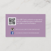 Trendy Paars Chevron Zigzag Monogram Beauticien Visitekaartje (Achterkant)