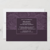 Trendy Paars Damask Photo Afstuderen Invitation Kaart (Achterkant)