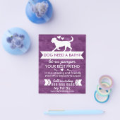 Trendy Paars Dog Grooming Flyer -  (Enkel)