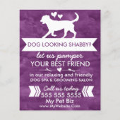 Trendy Paars Dog Grooming Flyer - (Voorkant)
