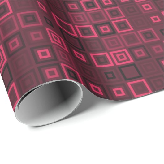 Trendy Paars en Bright Pink Square Pattern Cool  Cadeaupapier (Rol Hoek)