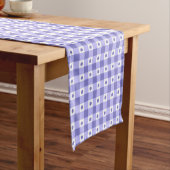 Trendy Paars en White Gingham Check Pattern Korte Tafelloper (Voorbeeld)