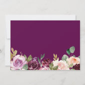 Trendy Paars Floral Roos Gold Foto Afstuderen Kaart (Achterkant)