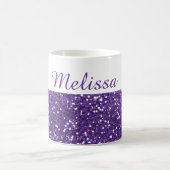 Trendy Paars Glitter Custom Name Koffiemok (Center)