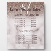 Trendy Paars Glitter Monogram Salon Price Menu Fotoplaat (Voorkant)