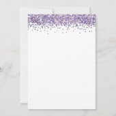 Trendy Paars Glitter Sweet 16 Birthday Party Kaart (Achterkant)