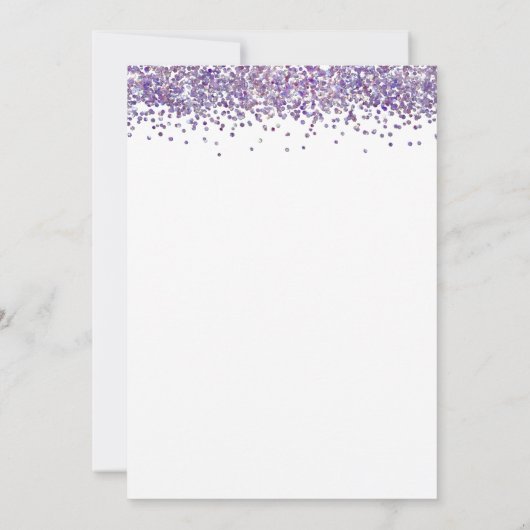 Trendy Paars Glitter Sweet 16 Birthday Party Kaart (Achterkant)