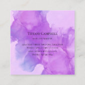 Trendy Paars make up artiest Vierkante Visitekaartje (Achterkant)