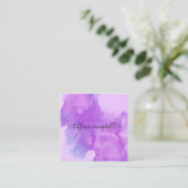 Trendy Paars make up artiest Vierkante Visitekaartje (Staand voorkant)