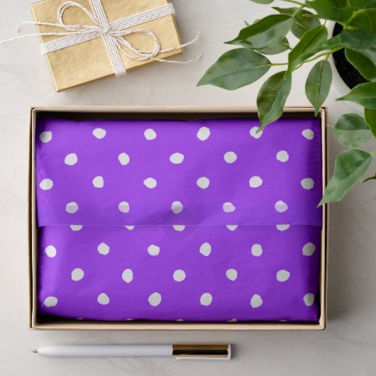 Trendy Paars Met Onregelmatige Witte Stippen Tissuepapier (Geschenk)