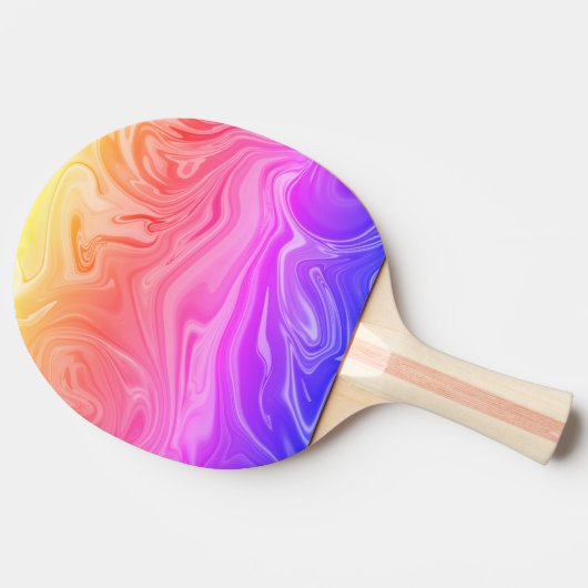 Trendy Paars Red Yellow Abstract Tafeltennisbatje (Zijkant)