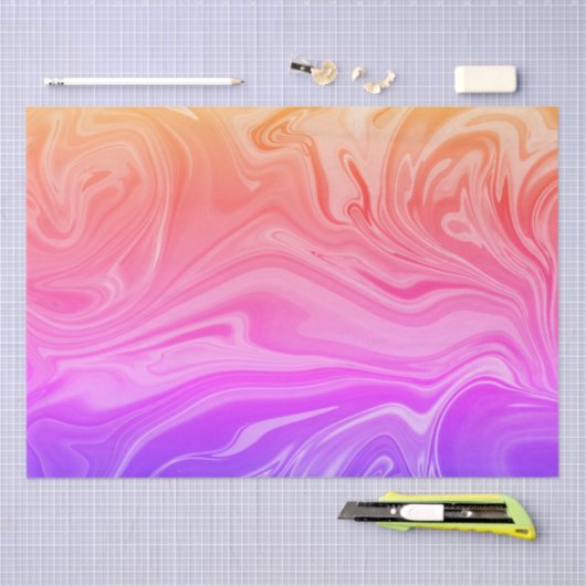 Trendy Paars Red Yellow Abstract   Tissuepapier (Craft)