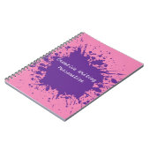 Trendy Paars roze creatief schrijven op persoonlij Notitieboek (Linkerzijde)