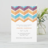 Trendy Paars Sinaasappel & Blue Chevron Birthday Kaart (Staand voorkant)