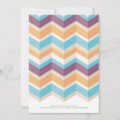 Trendy Paars Sinaasappel & Blue Chevron Birthday Kaart (Achterkant)