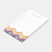 Trendy Paars Sinaasappel & Blue Chevron om lijst t Post-it® Notes (Schuin)
