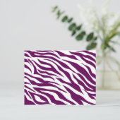 Trendy Paars White Zebra Stripe Wild Animal Print Briefkaart (Staand voorkant)