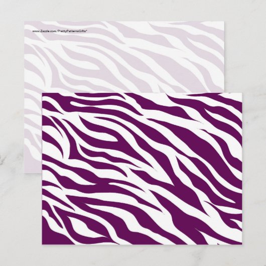 Trendy Paars White Zebra Stripe Wild Animal Print Briefkaart (Voorkant / Achterkant)