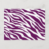 Trendy Paars White Zebra Stripe Wild Animal Print Briefkaart (Voorkant)
